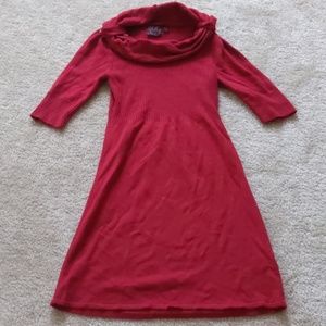 Red sweater dress